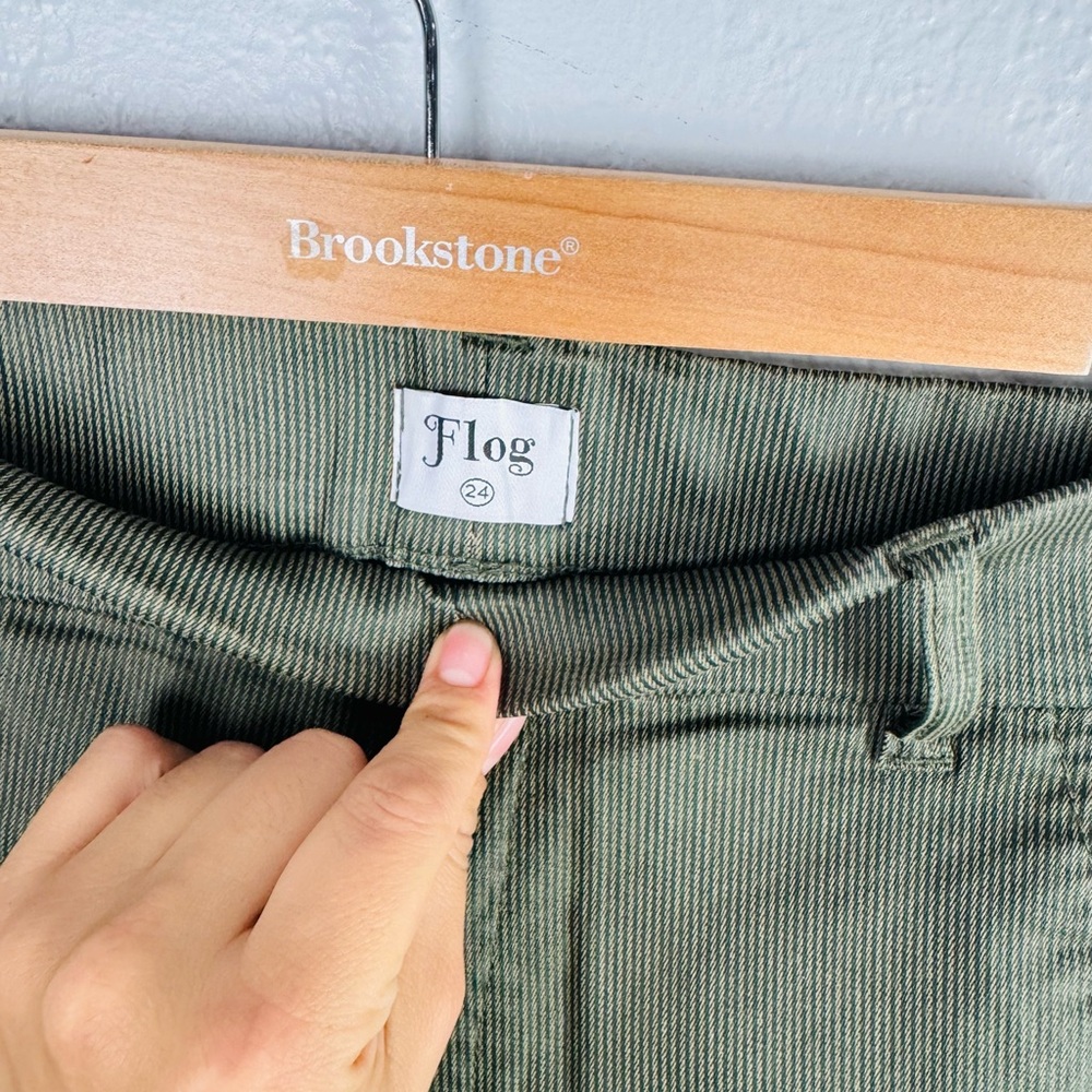 Bevy Flog Dafna Green stripe Pants size 24 - Picture 4 of 7